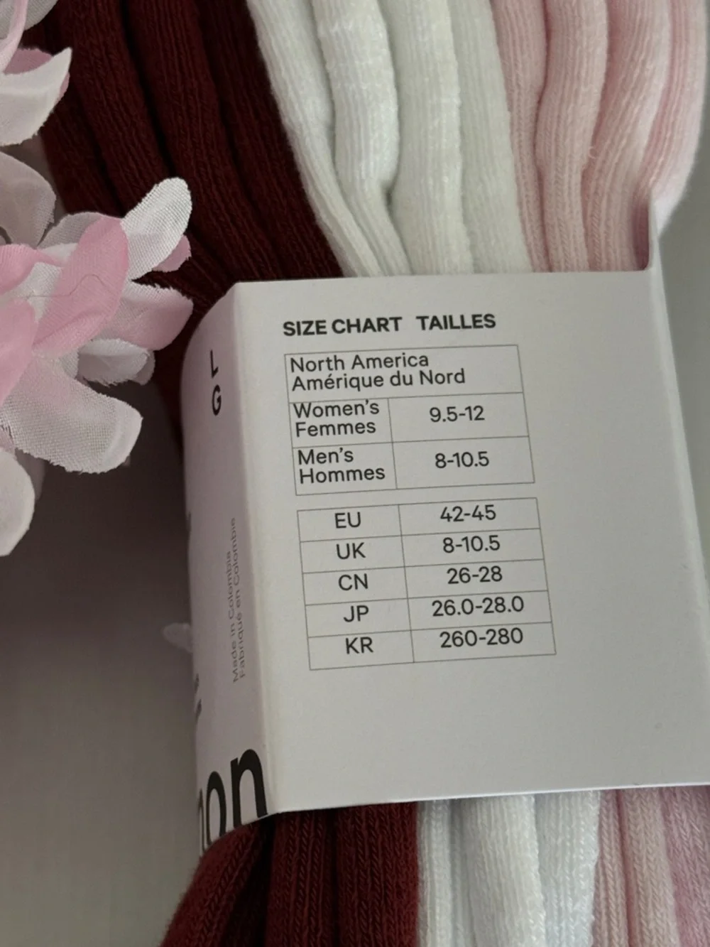Lululemon Daily Essential Crew Socks 3 Pack L Rockwood‎ White Blissful Pink NWT